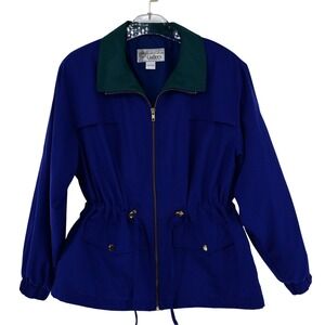 Vintage Sapphire Blue Green Colorblock Size L Preppy Outdoor Gorpcore Jacket